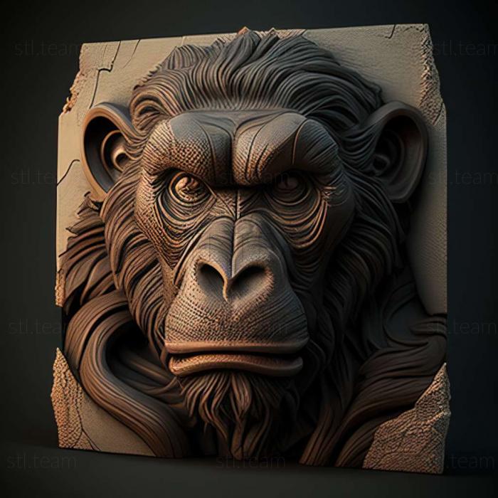 3D model Pishgam macaque famous animal (STL)